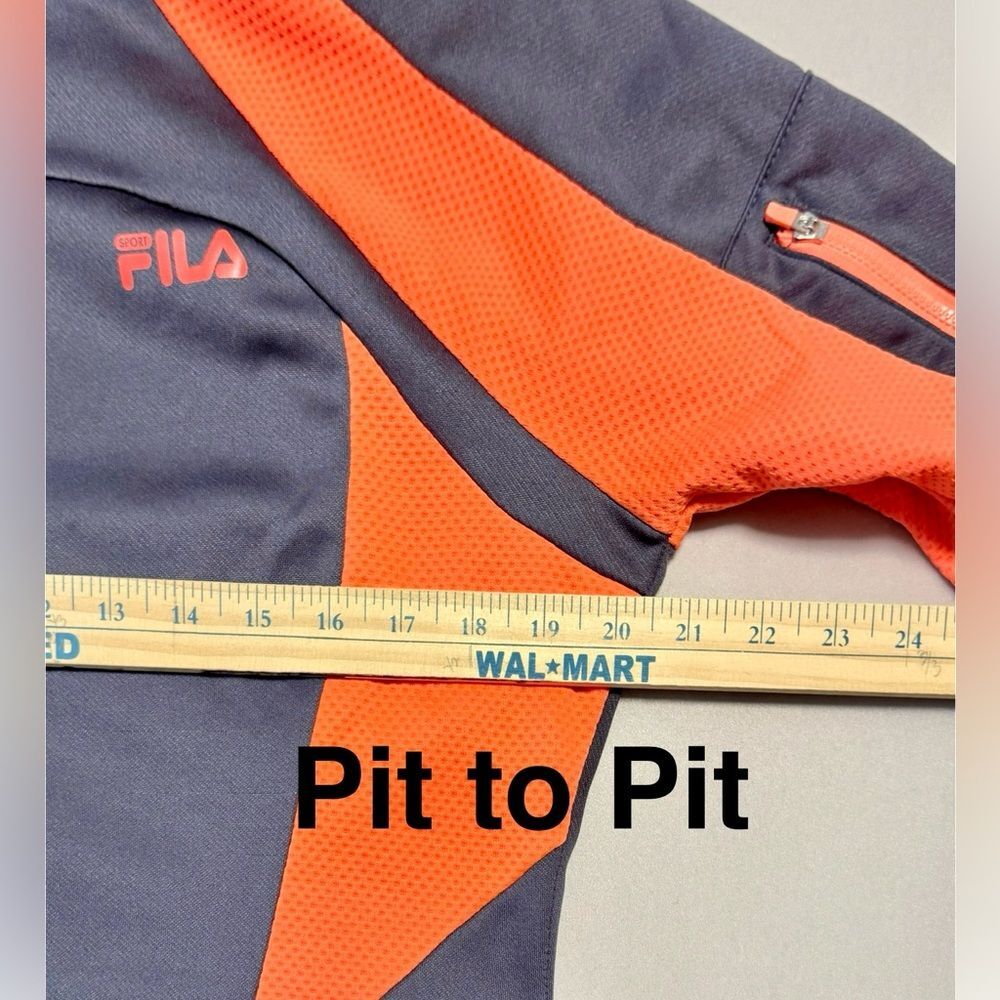 Fila Women's 2 Piece Neon Red Orange and Gray Short Sleeve Top and Jacket - Picture 4 of 13